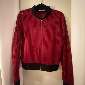 Bold and Chic Red Women's Bomber Jacket